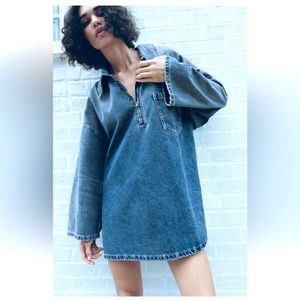Zara Denim TRF Dress NWT M
